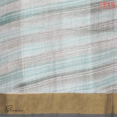 Pine Green & Dark Grey Semi Dupion Saree