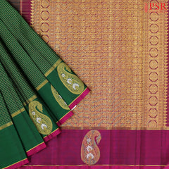 Dark Green Kanchipuram Silk Saree