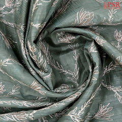 Grey Green Kosa Embroidery Saree
