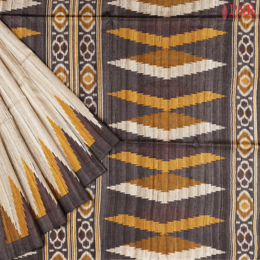 Royal Beige Kadhi Tussar Silk Saree