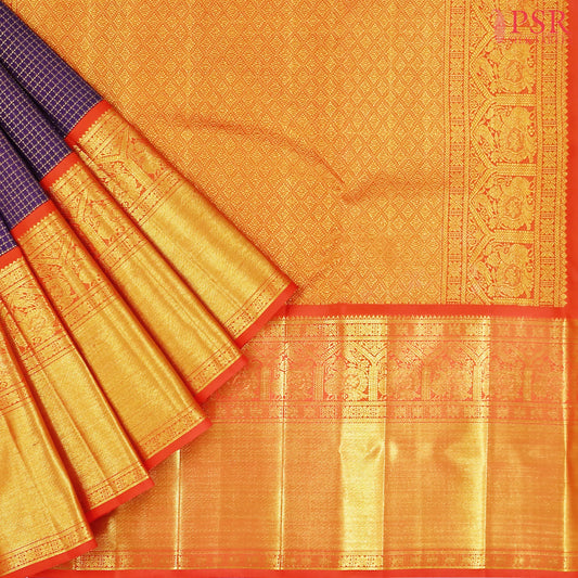 Jam Purple Kanchipuram Silk Saree