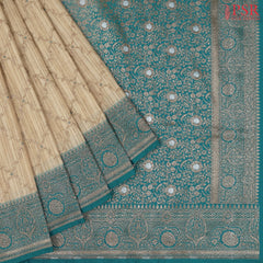 Beige Semi Banaras Saree