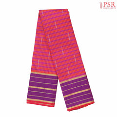 Saffron & Dark Magenta Kanchipuram Silk Saree