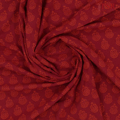 Maroon Jaipur Cotton Print Running Material