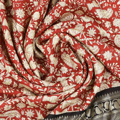 Dark Red Assam Saree