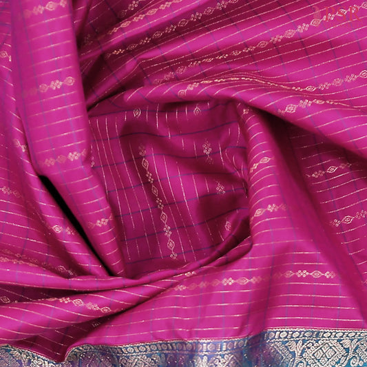 Dark Magenta Pink Fancy Kanchipuram Silk Saree