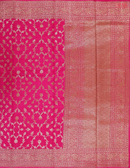 Magenta Chiniya Silk Saree