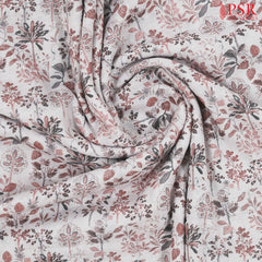 Pastel Peach Blush Linen Print Running Material