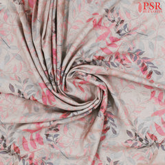 Light Dusty Rose Linen Print Running Material