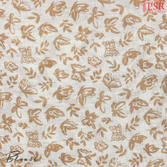Beige & Buff Orange Linen Tissue Embroidery Saree