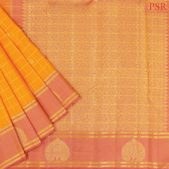 Marigold Orange Kanchipuram Silk Saree