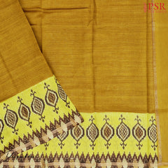 Olive Yellow Silk Cotton Dress Material