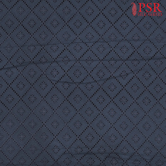 Dark Blue Hacoba Embroidery Running Material