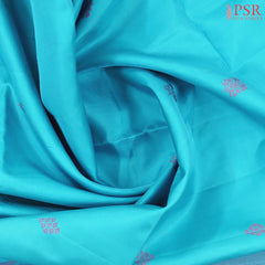 Deep Sky Blue Soft Silk Saree