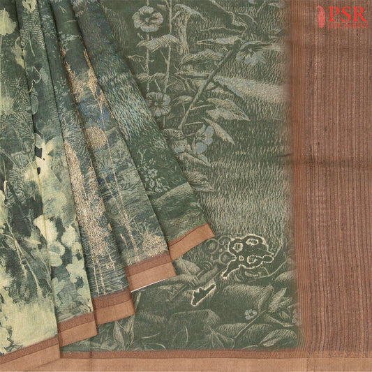 Dark Green Munga Silk Saree