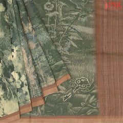 Dark Green Munga Silk Saree