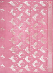 Flamingo Pink Chiniya Silk Saree