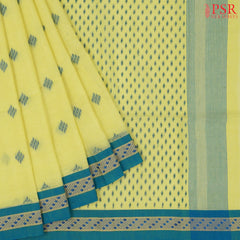 Lemon Yellow Byloom Cotton Saree