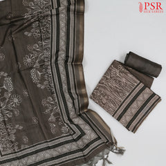 Dark Taupe Silk Cotton Dress Material