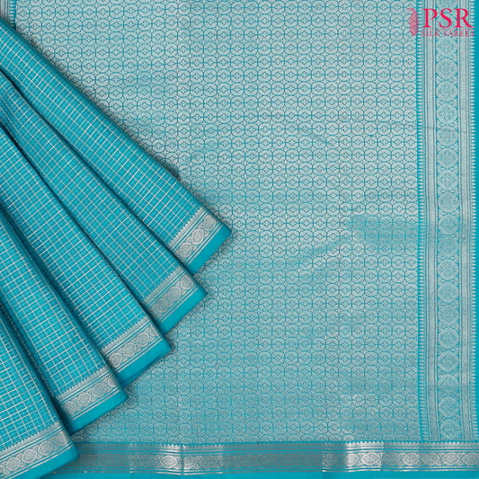 Bondi Blue Fancy Kanchipuram Silk Saree