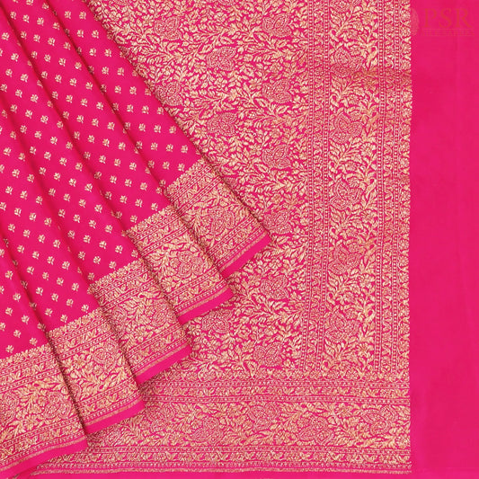 Magenta Pink Georgette Silk Saree