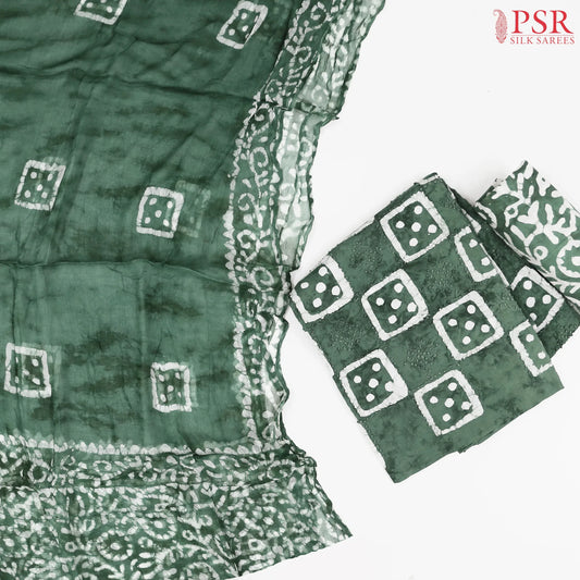 Army Green Cotton Dress Material