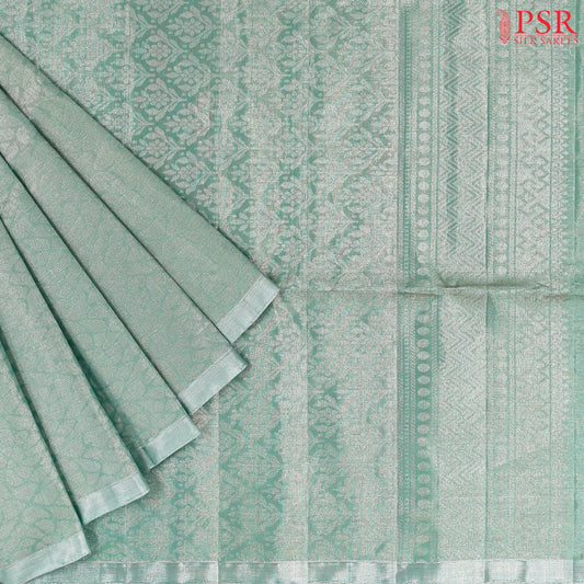Sea Green Soft Tissue Silk Saree