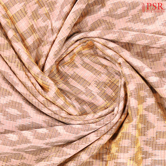 Peach Ikkat Cotton Saree