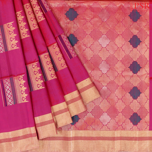 Raspberry Pink Soft Silk Saree