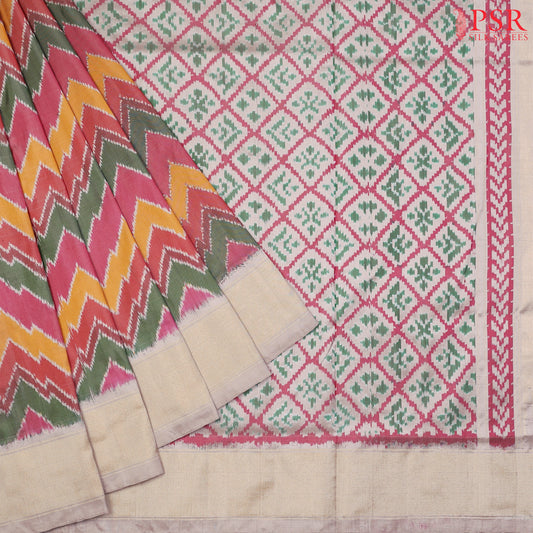 Multicolor Pochampally Silk Ikat Saree