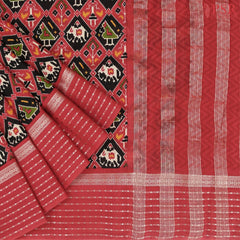 Red & Black Assam Saree
