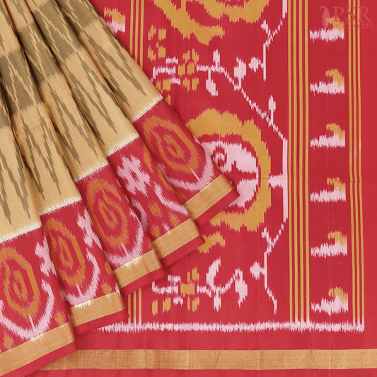 Olive Tan Pochampally Soft Silk Saree