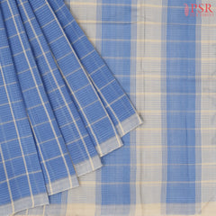 Cornflower Blue Mangalagiri Cotton Saree