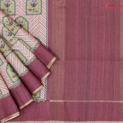 Onion Peach Semi Tussar Saree