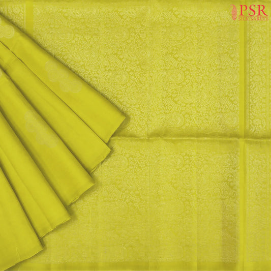 Lemon Green Soft Silk Mix Saree