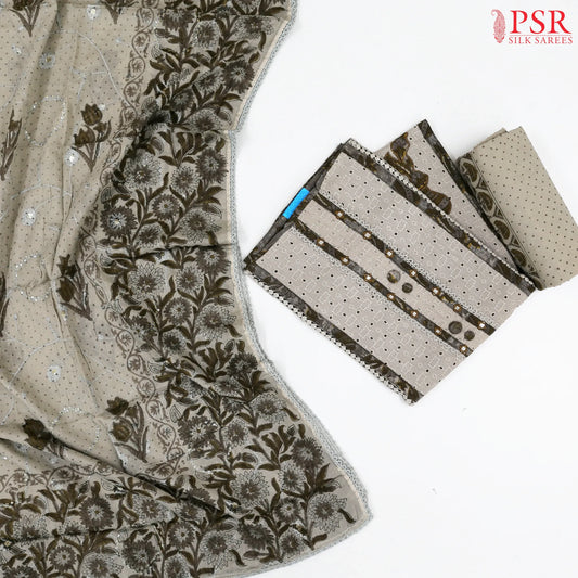 Grey Cotton Dress Material