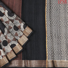Black Kadhi Tussar Silk Saree