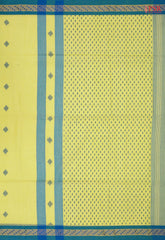 Lemon Yellow Byloom Cotton Saree