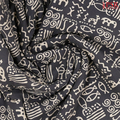 Grey Cotton Print Running Material