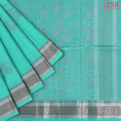 Turquoise Blue Soft Silk Saree