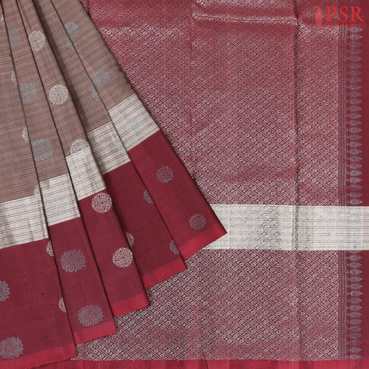 Mauve Brown Soft Silk Saree