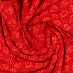 Crimson red Jaipur Cotton Print Running Material