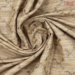 Beige Semi Banaras Saree