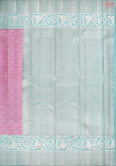 Carnation Pink Kanchipuram Jacquard Silk Saree