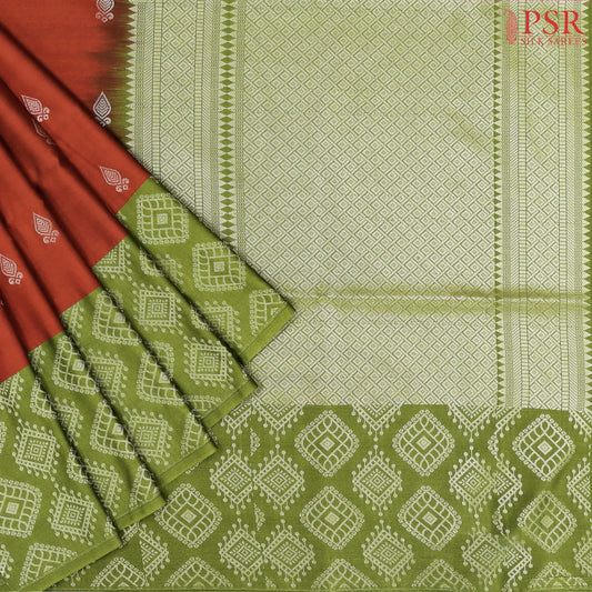 Burnt Orange Soft Art Silk Saree