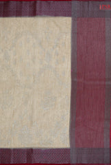 Tussar Beige Bamboo Silk Sarees