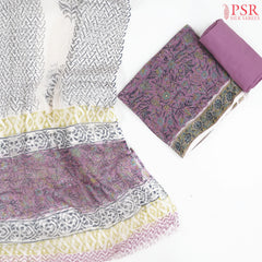 Lilac Purple Kota Cotton Dress Material