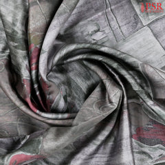 Grey Chiniya Silk Saree