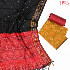 Dark Mustard Yellow Pochampally Silk Dress Material