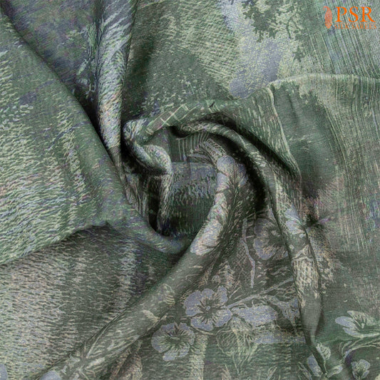 Dark Green Munga Silk Saree